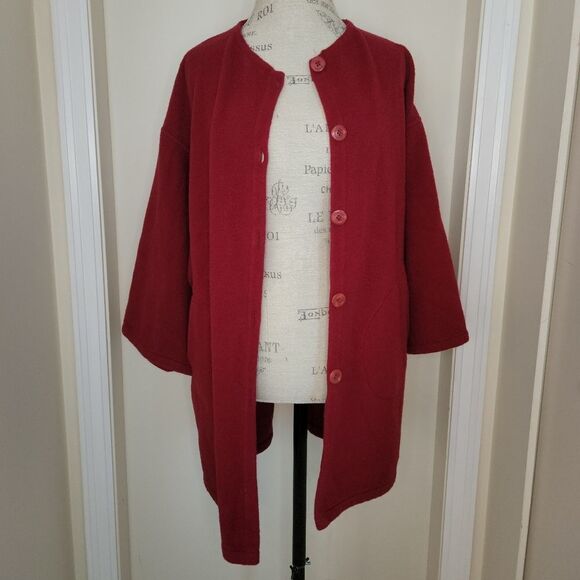 60s Red Wool Coat - Picture 2 of 7